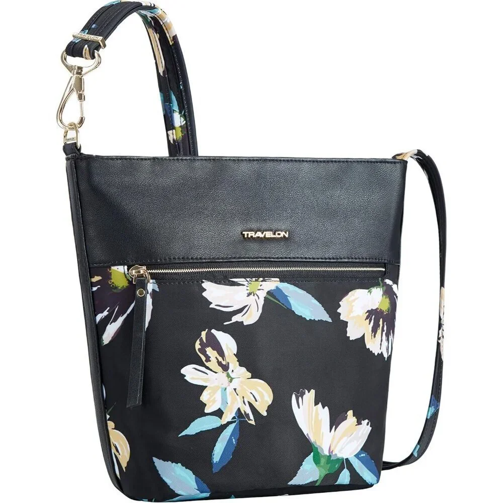 Addison Anti-Theft Bucket Bag Nylon Vegan Leather Urban Travel Organizer